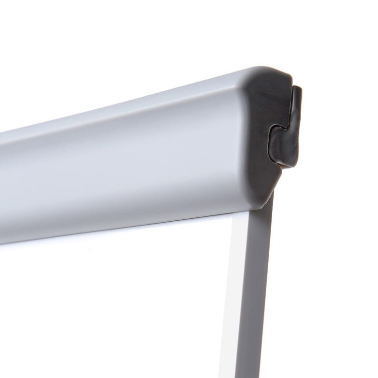 Detal, zbliżenie na ramkę - Flipchart magnetyczny SCRITTO® Standard 68 x 100 cm stojak z tablicą magnetyczną suchościeralną mobilny flipchart stojak do postawienia z tablicą do pisania z regulowanymi nogami