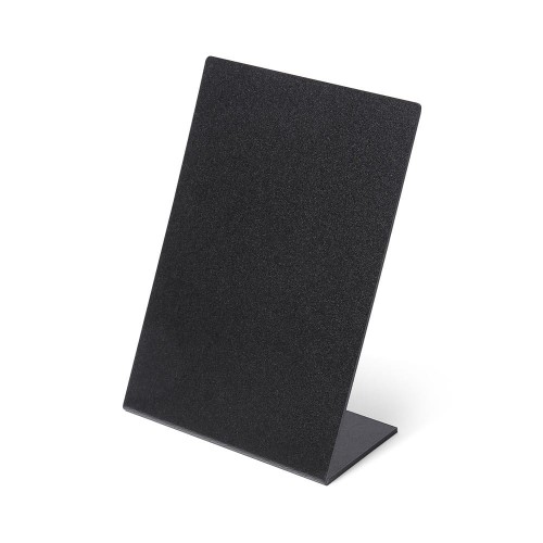 Stojak informacyjny kredowy A5 w kształcie L stojaczek z powierzchnią do pisania markerami kredowymi stojaczek do prezentacji oferty promocji cen cenówka kredowa