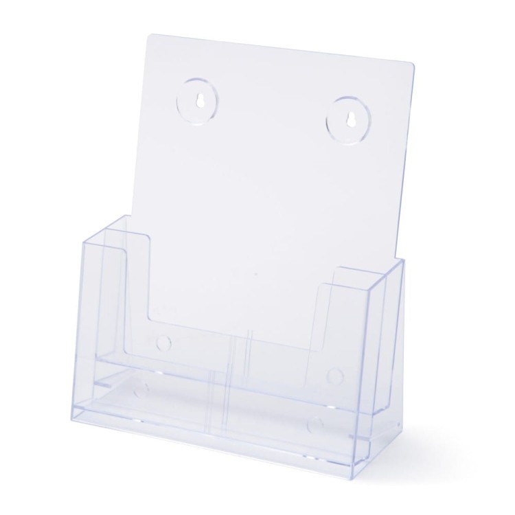 Stojak na ulotki SCRITTO® 2 x A4 odlewany stojak kieszeń na ulotki prospekty do postawienia na stół ladę z możliwością powieszenia na ścianie