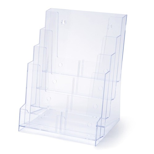 Stojak na ulotki SCRITTO® 4 x A4 odlewany stojak kieszeń na ulotki prospekty do postawienia na stół ladę z możliwością powieszenia na ścianie