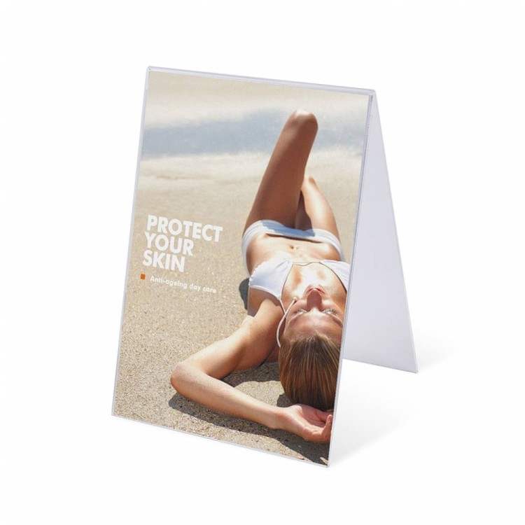 Stojak akrylowy na plakat typu A w orientacji pionowej format A4 (210 x 297 mm)