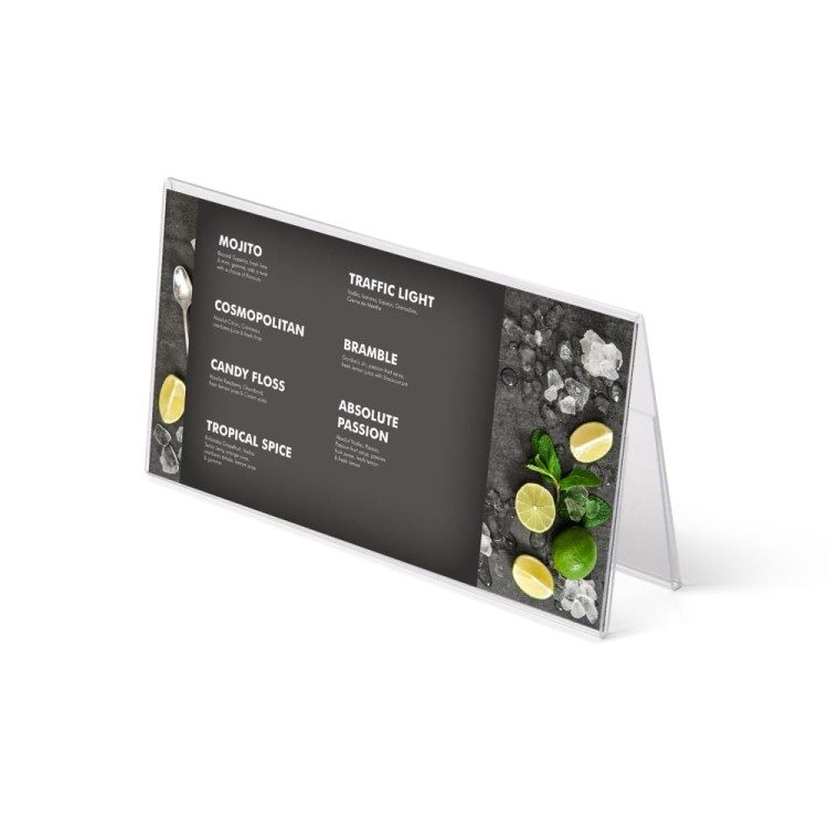 Stojak akrylowy na plakat typu A w orientacji poziomej format A7 (74 x 105 mm)