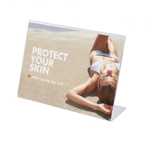 Stojak akrylowy na plakat typu L w orientacji poziomej format A4 (210 x 297 mm)