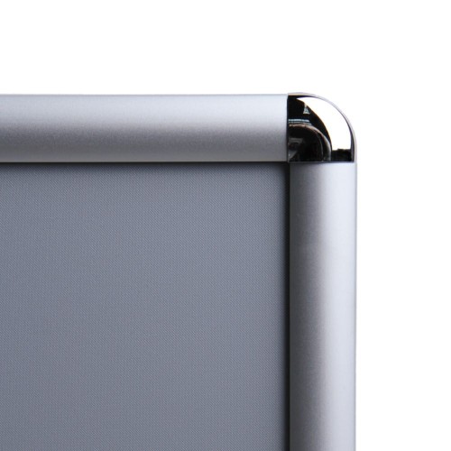 Ramka zatrzaskowa KRAST B2 (50,0 x 70,0 cm) aluminiowa srebrna z zaokgrąglonym narożnikiem rama ramka plakatowa OWZ ścienna na plakat na zdjęcia profil 25 mm