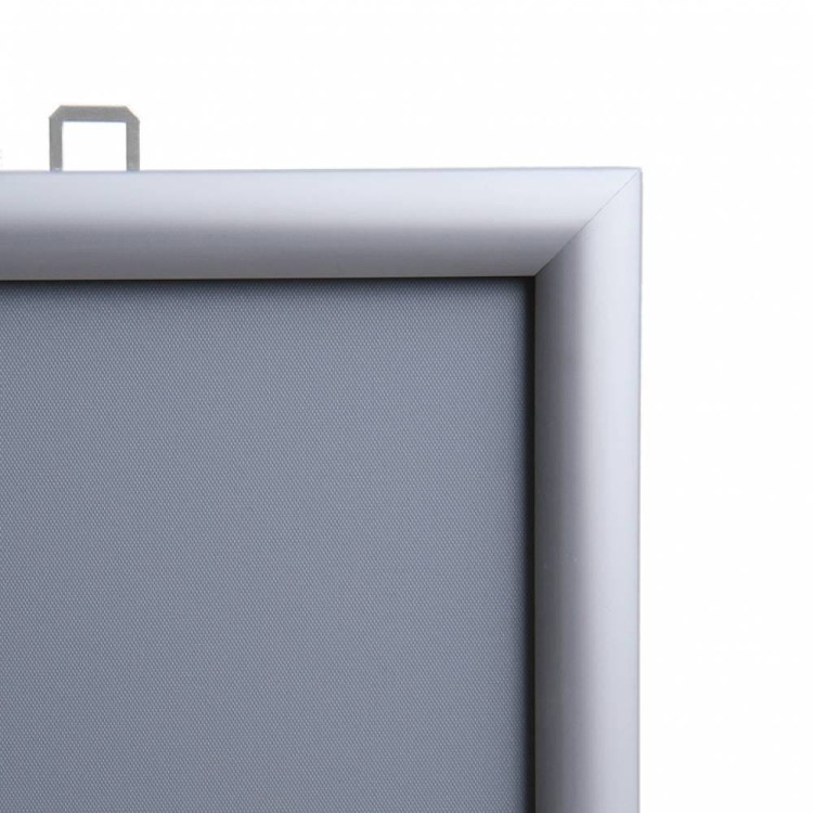 Ramka zatrzaskowa KRAST A2 (42,0 x 59,4 cm) aluminiowa srebrna dwustronna z ostrym prostym narożnikiem rama ramka plakatowa OWZ na plakat na zdjęcia profil 25 mm