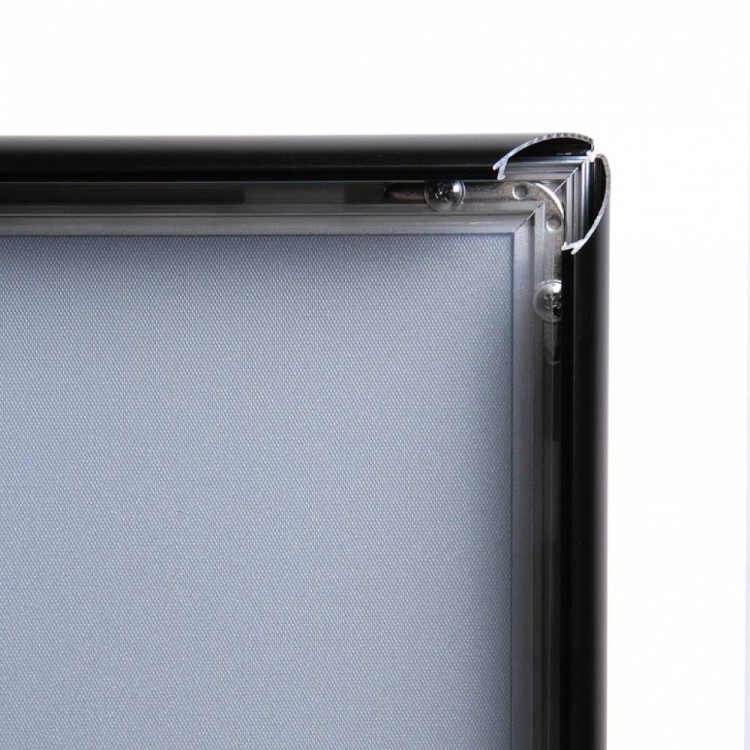 Ramka zatrzaskowa KRAST B1 (70,0 x 100,0 cm) aluminiowa czarna z ostrym prostym narożnikiem rama ramka plakatowa OWZ ścienna na plakat na zdjęcia profil 25 mm