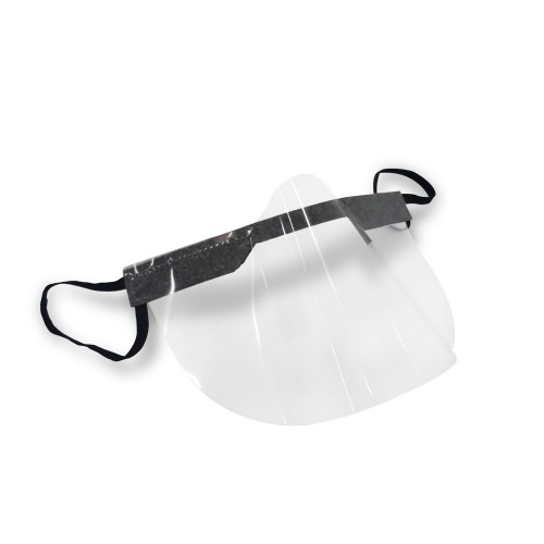 Mini przyłbica półprzyłbica ochronna na nos i usta dla dzieci i dorosłych z możliwością założenia na brodę przezroczysta plastikowa osłona Szara