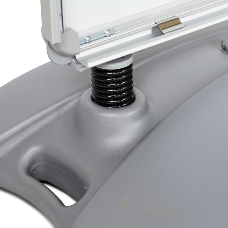 Potykacz reklamowy A1 OWZ Water Base - srebrny potykacz reklamowy z zatrzaskową ramą OWZ i podstawą napełnianą wodą