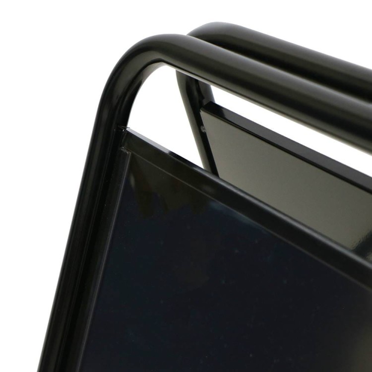 Potykacz reklamowy B2 - czarny potykacz reklamowy z zatrzaskową ramą OWZ i plecami ze stali