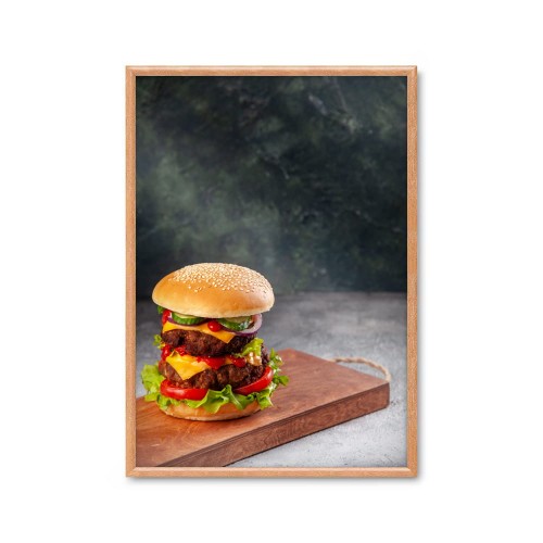 Ramka zatrzaskowa B1 (70,7 x 100 cm) aluminiowa w kolorze drewna z ostrym narożnikiem rama ramka plakatowa OWZ ścienna na plakat na zdjęcia profil 25 mm