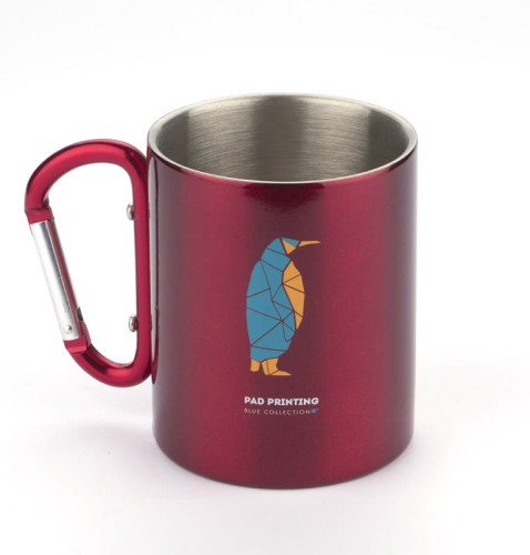 Kubek z karabińczykiem CAMP 250 ml czerwony