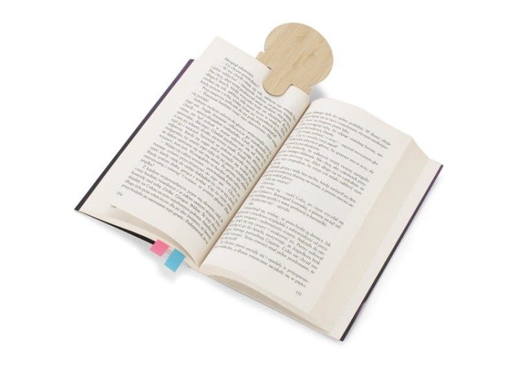 Linijka bambusowa z karteczkami BEMO beżowy (naturalny)