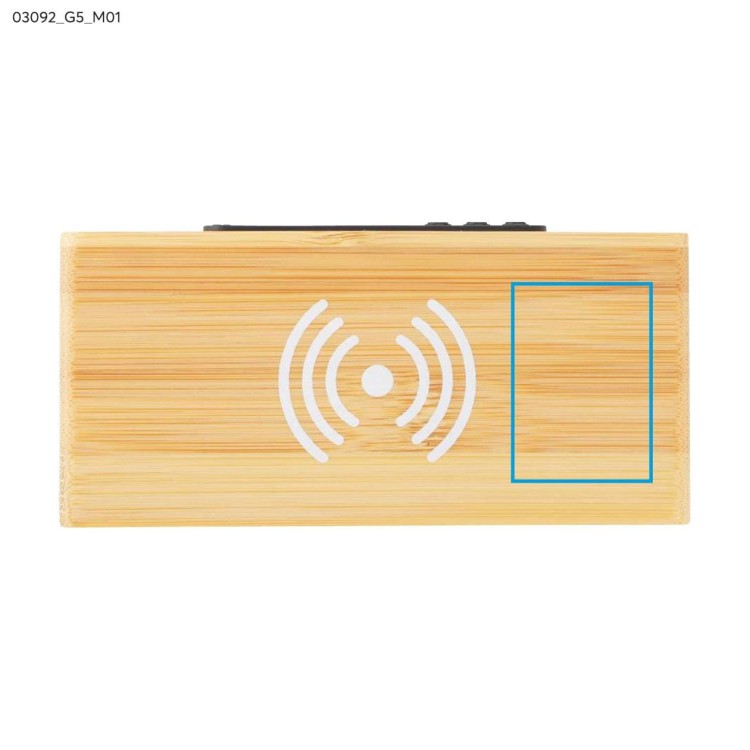 Zegar na biurko z ładowarką indukcyjną INDUCTO brązowy