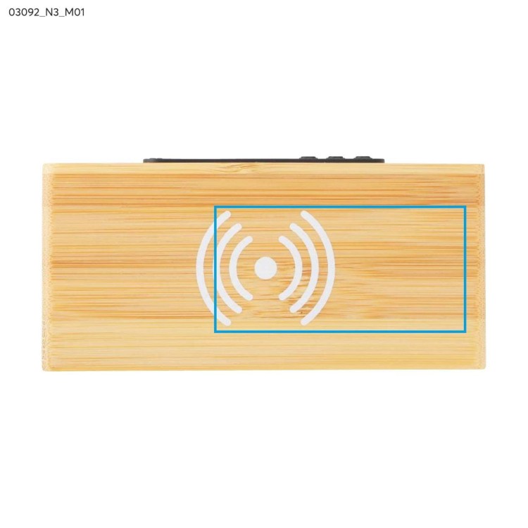 Zegar na biurko z ładowarką indukcyjną INDUCTO brązowy