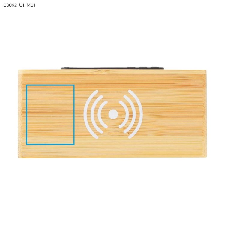 Zegar na biurko z ładowarką indukcyjną INDUCTO brązowy