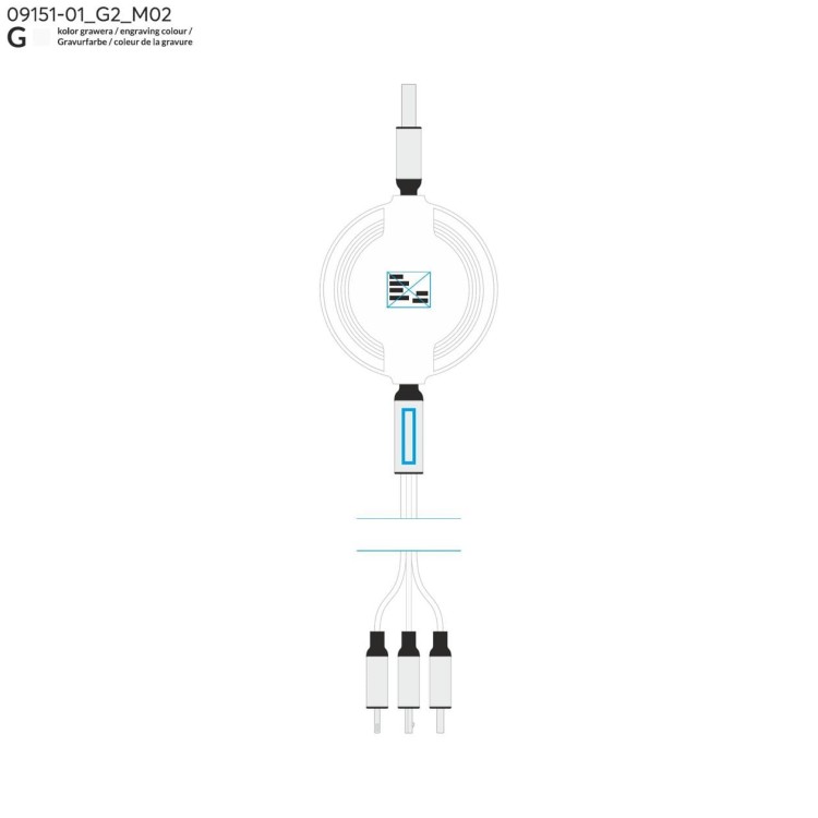 Kabel USB 3 W 1 BALJO biały