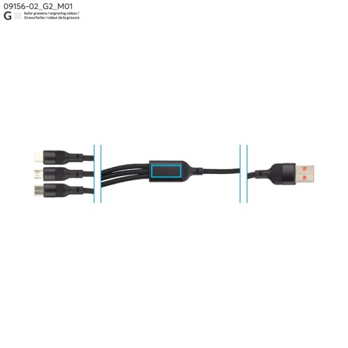 Kabel USB 3 w 1 FAST czarny