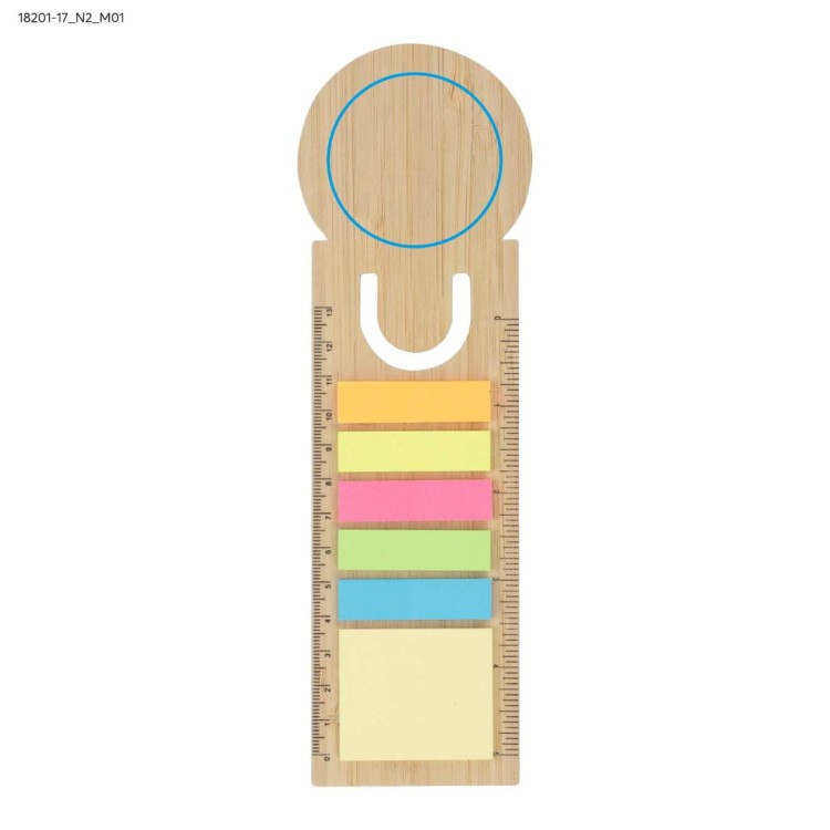 Linijka bambusowa z karteczkami BEMO beżowy (naturalny)