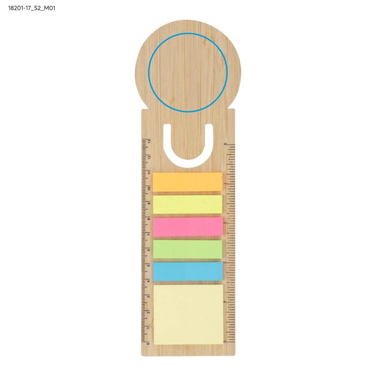 Linijka bambusowa z karteczkami BEMO beżowy (naturalny)