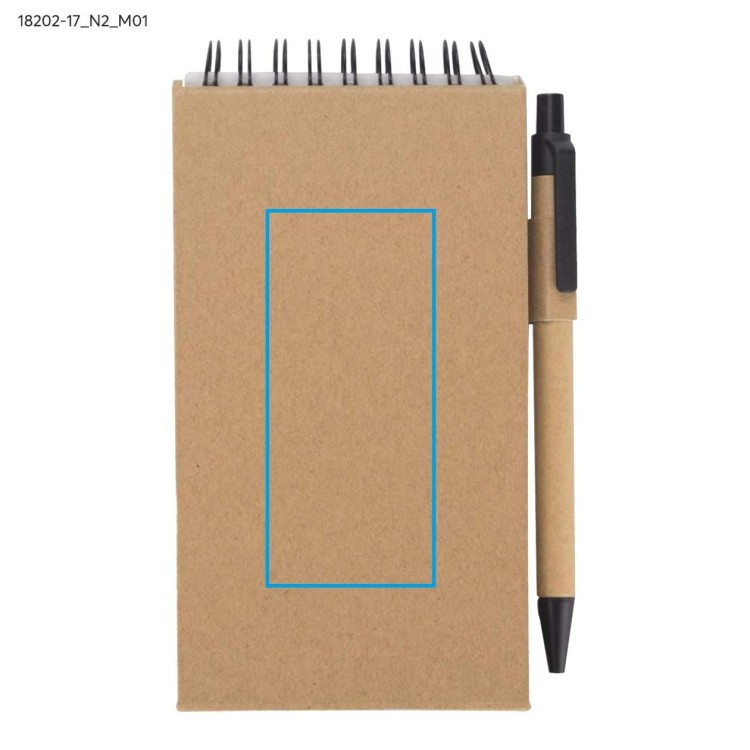 Zestaw karteczek z długopisem ZENTO beżowy (naturalny)