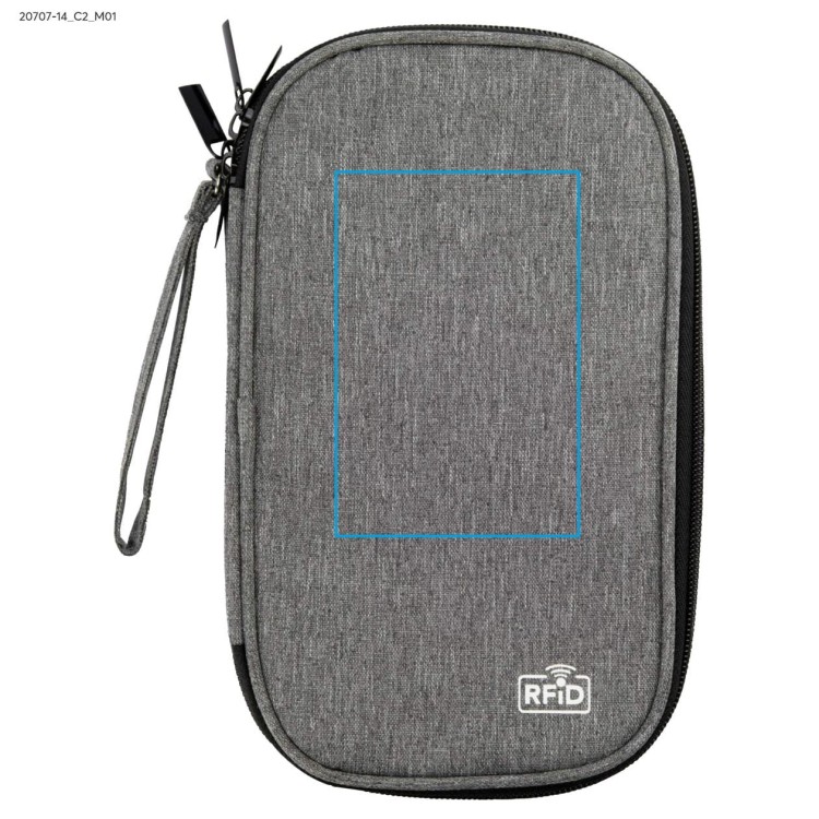 Portfel podróżny rPET CHILLGO, RFID popielaty (szary)