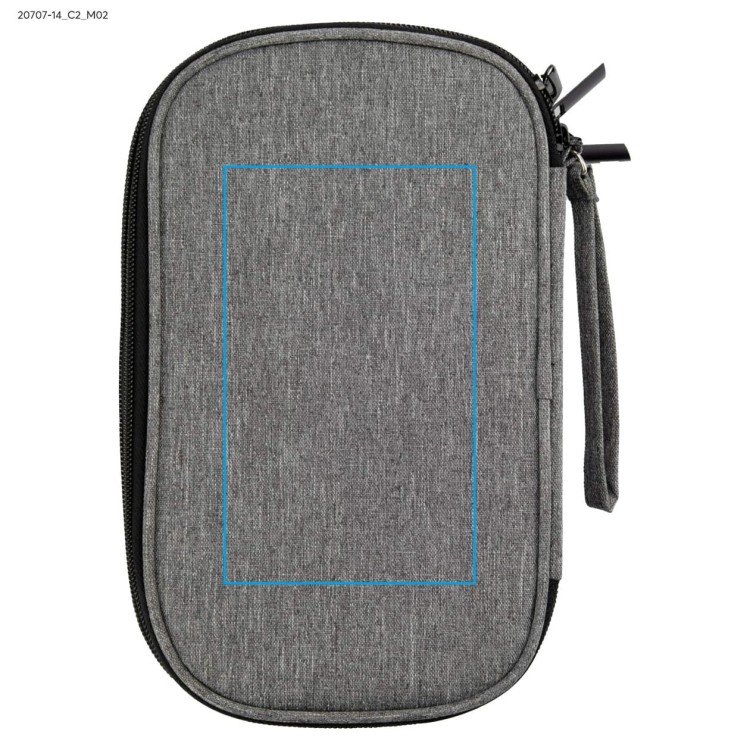 Portfel podróżny rPET CHILLGO, RFID popielaty (szary)