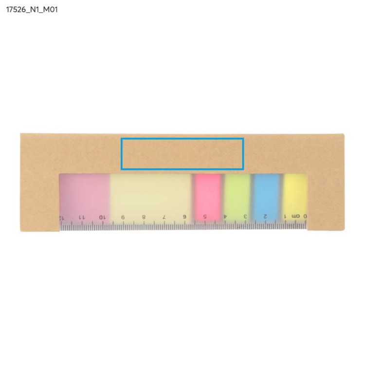 Linijka z karteczkami RECO beżowy (naturalny)