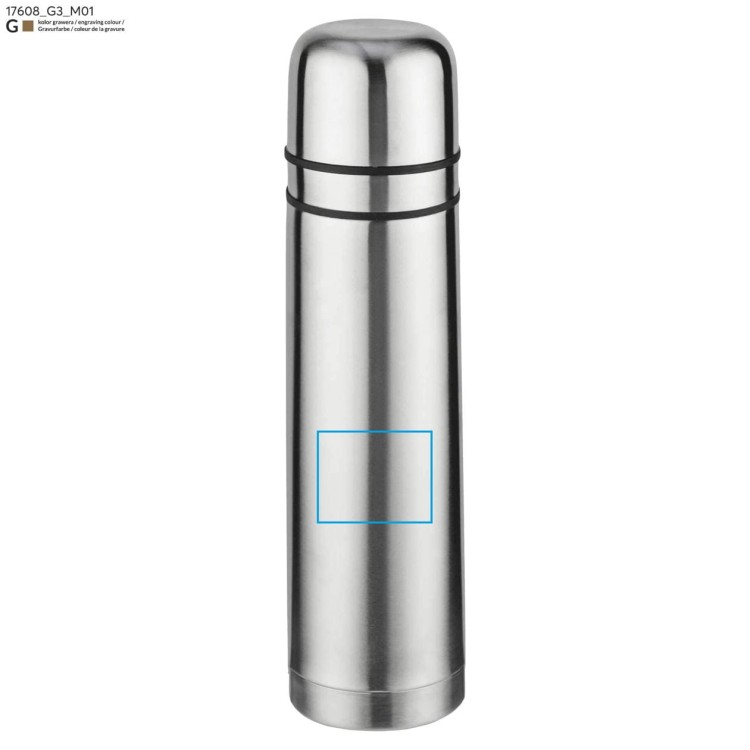 Termos z dwoma kubkami PAVO 750 ml srebrny