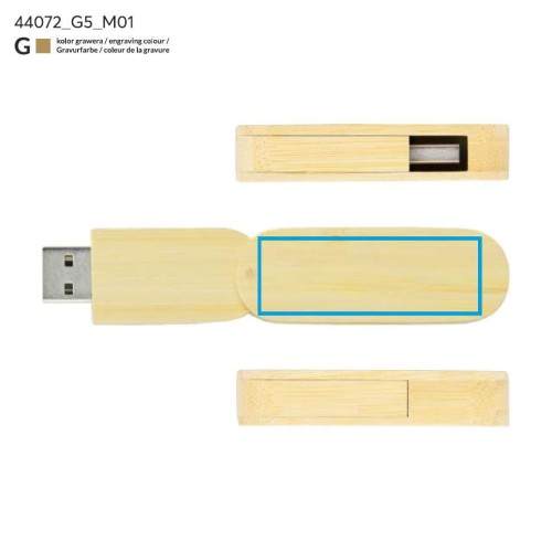 Pamięć USB bambusowa STALK 16 GB beżowy (naturalny)