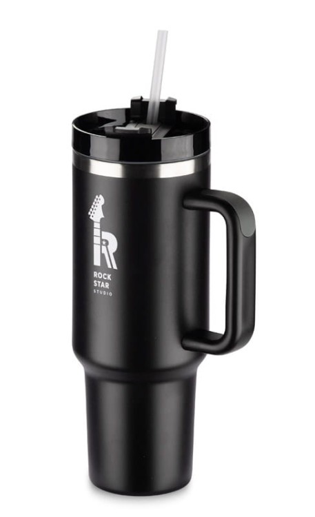 Kubek termiczny STANLI 1000 ml czarny z logo