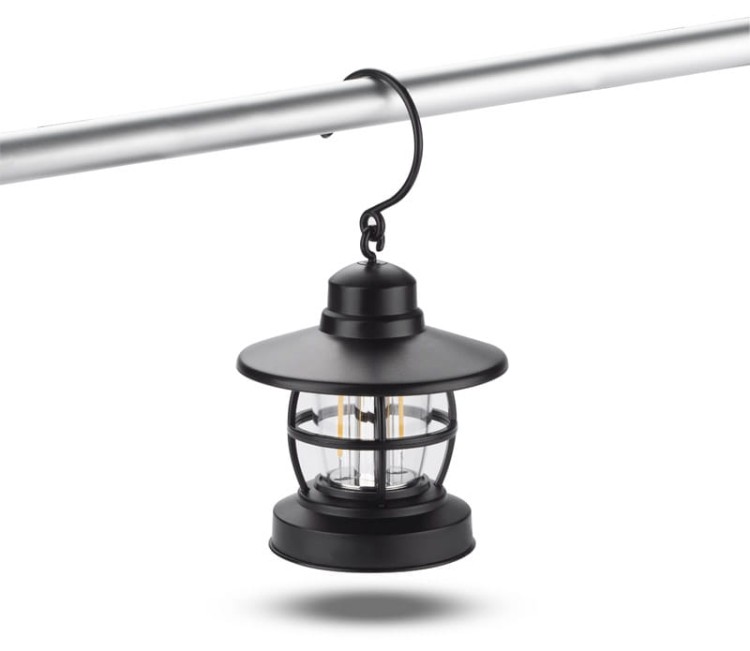 Lampka campingowa CAMPE czarny z logo