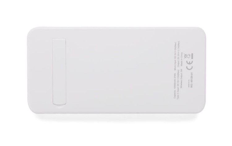 Power bank STAND 10000 mAh biały z logo