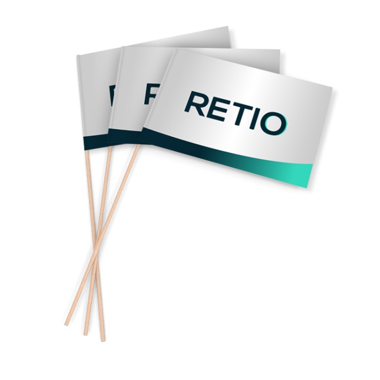 Chorągiewki reklamowe na drewnianym kijku z nadrukiem