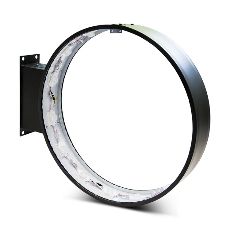 Zewnętrzny kaseton ścienny dwustronny LED semafor koło 50 cm z nadrukiem