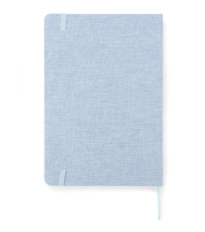 Notes z recyklingowanej bawełny BIVELLO A5 błękitny z logo