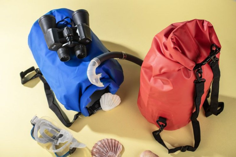 Plecak wodoodporny FLOW niebieski z logo