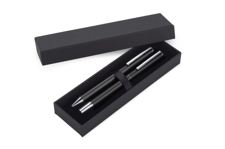 Zestaw piśmienniczy ILLINOIS czarny z logo