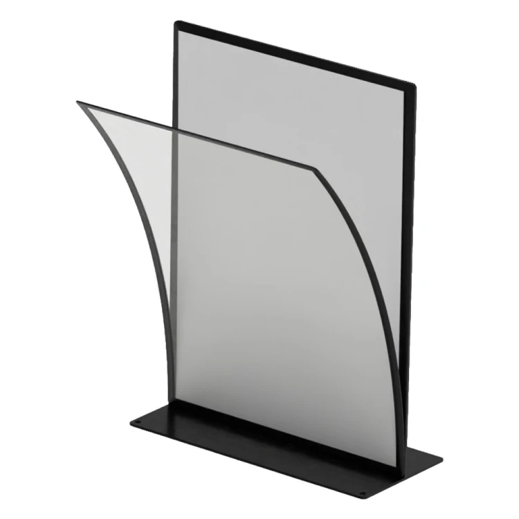 Dwustronny stojak akrylowy LINEO typu T format A4 (297x210 mm) informacyjny na ulotki, plakaty, broszury