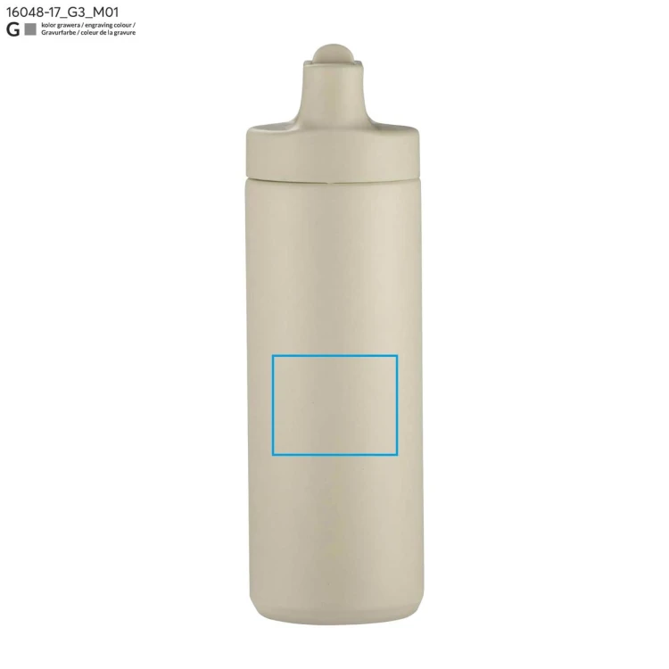 Bidon termiczny VELORA 500 ml beżowy (naturalny) z logo