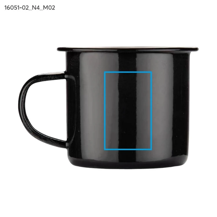 Kubek emaliowany EMAL 300 ml czarny z logo