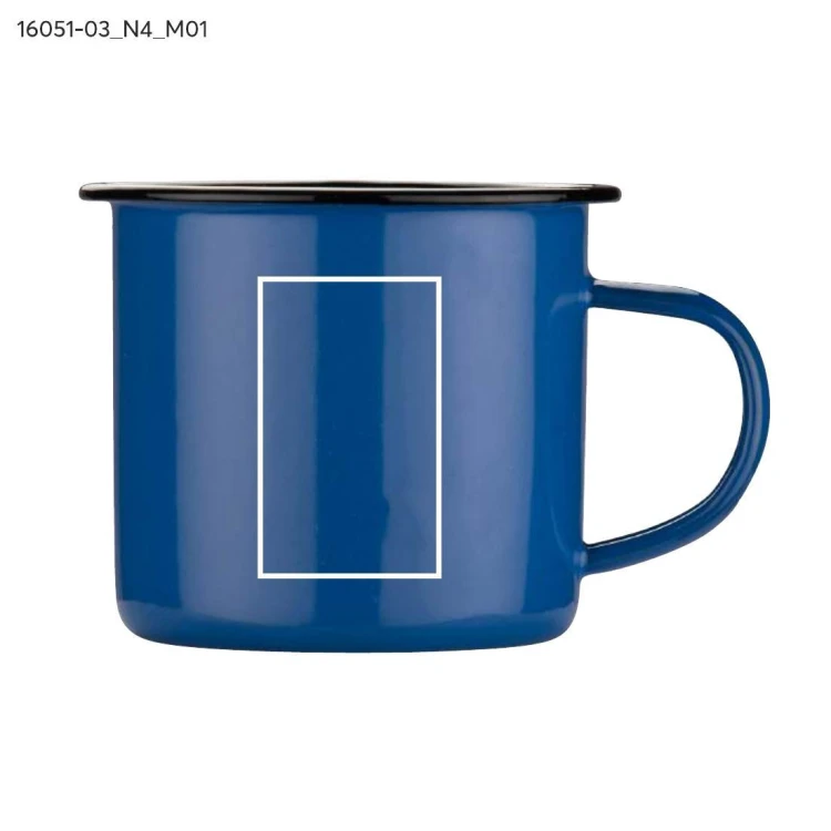 Kubek emaliowany EMAL 300 ml niebieski z logo
