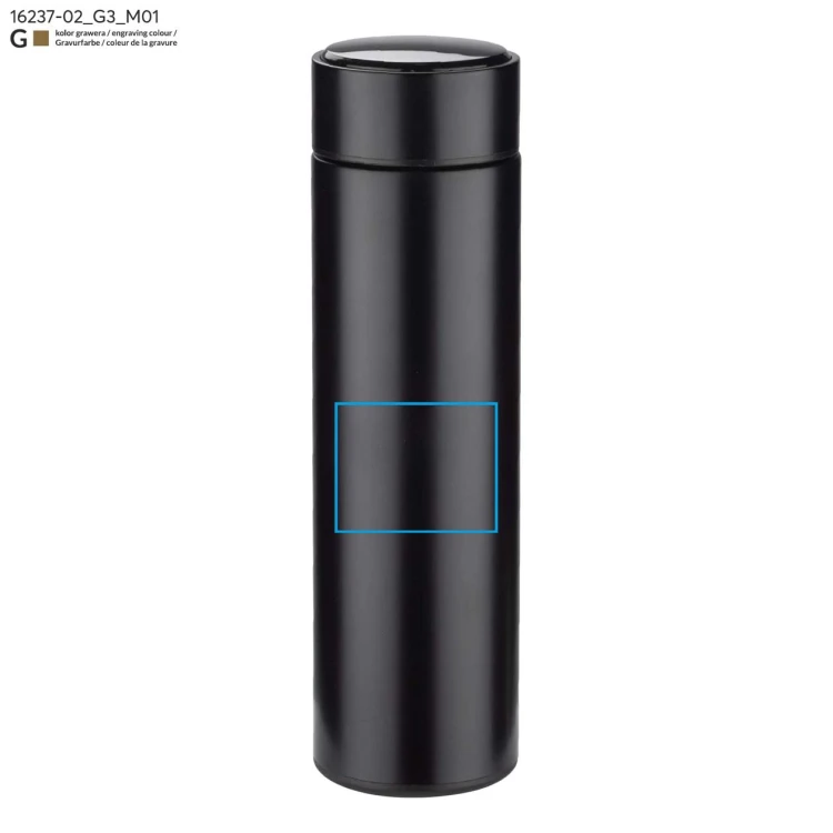 Butelka termiczna z termometrem LEDIKT 500 ml czarny