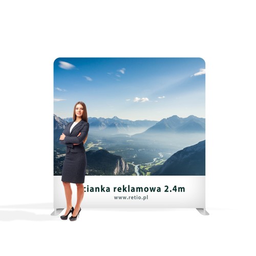 Ścianka Reklamowa Tekstylna Prosta 240 x 240 cm - ścianka wystawiennicza targowa prasowa