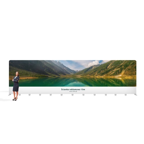 Ścianka Reklamowa Tekstylna Prosta 1500 x 240 cm - ścianka wystawiennicza targowa prasowa