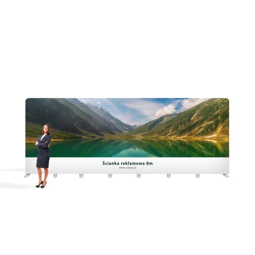 Ścianka Reklamowa Tekstylna Prosta 800 x 240 cm - ścianka wystawiennicza targowa prasowa