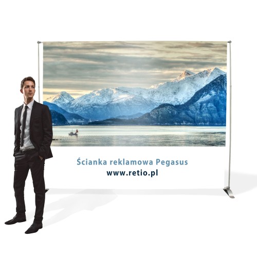 Ścianka reklamowa napinana Pegasus regulowana ścianka reklamowa 180x180 cm - 260x320 cm