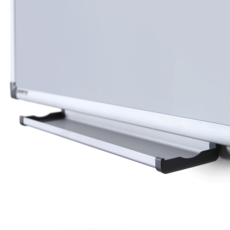 Półka na pisaki i przybory - Magnetyczna tablica suchościeralna SCRITTO® 120 x 90 cm emaliowana biała tablica suchościeralna magnetyczna do urzędu szkoły biura do pisania markerem pisakiem flamastrem suchościeralnym