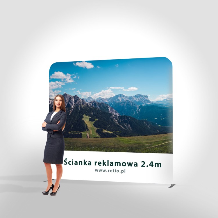 Ścianka Reklamowa Tekstylna Prosta 240 x 240 cm - ścianka wystawiennicza targowa prasowa