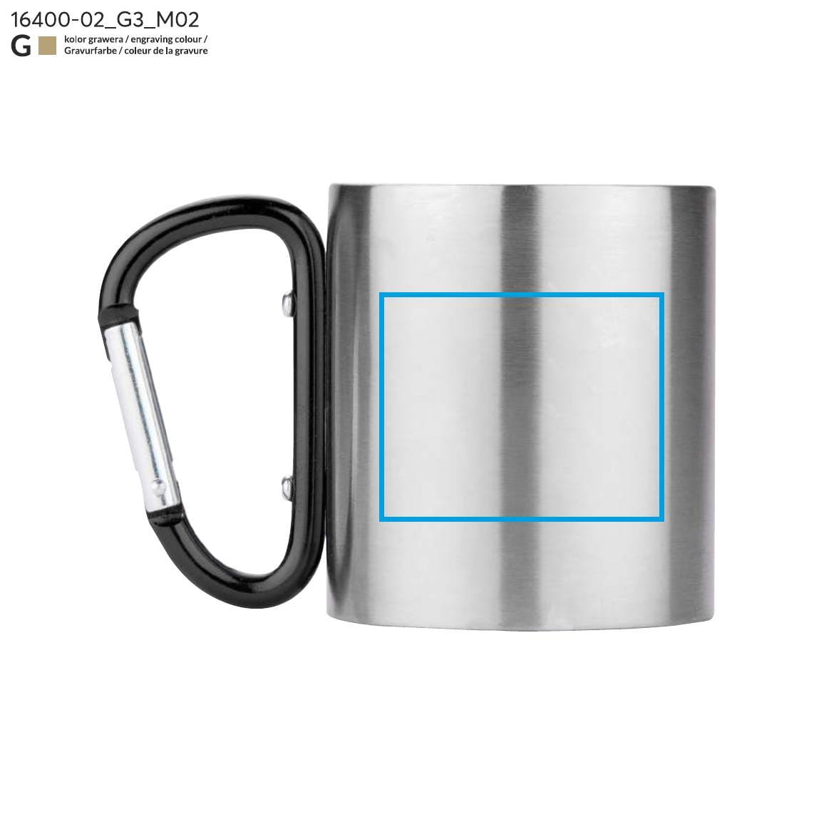 Kubek z karabińczykiem CAMPIC 200 ml czarny