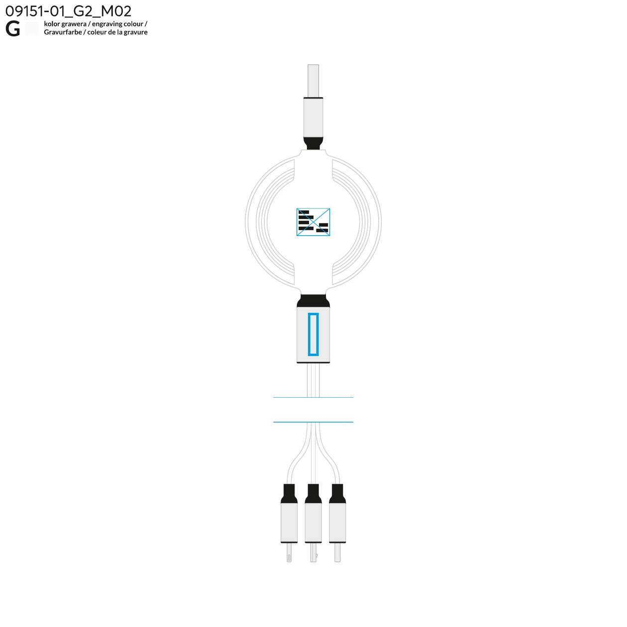 Kabel USB 3 W 1 BALJO biały